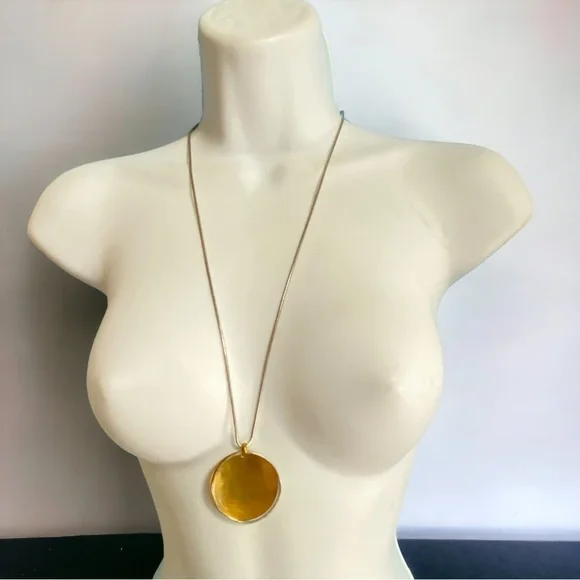 BAER SF Marjorie Baer Mixed Metals Long Brass & Silver Necklace - Picture 1 of 12